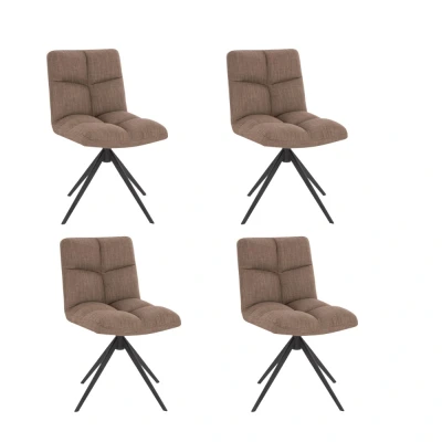 Abbildung von HOME DELUXE Esszimmerstuhl drehbar 4er Set NODA Grau / Braun