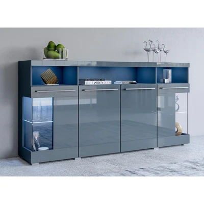 Abbildung von INOSIGN Sideboard &quot;India,Breite 182cm, stilvolle Kommode mit Glastüren&quot;, Kombikommode viel Stauraum, Einlegeböden verstellbar,ohne Beleuchtung