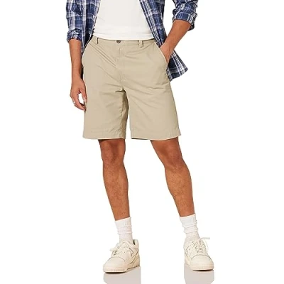 Abbildung von Amazon Essentials Herren Klassisch Geschnittene Chinoshorts, 23 cm, Khakibraun, 32W