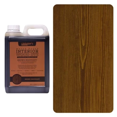 Abbildung von Littlefair&#039;s Holzlasur 5ltr Innen Holz Lasur Für Natürliche Holzmaserung Wasserbasierte Wood Stain Schnell Trocknend &amp; Umweltfreundlich Farbe: Braunes Mahagoni