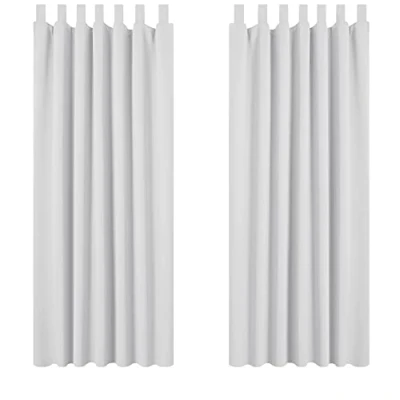 Abbildung von Deconovo Vorhang Verdunkelung Thermo Vorhänge Lärmschutz mit Schlaufen Fenstervorhang, 210x140 cm(HöhexBreite), Silber Grau, 2er Set