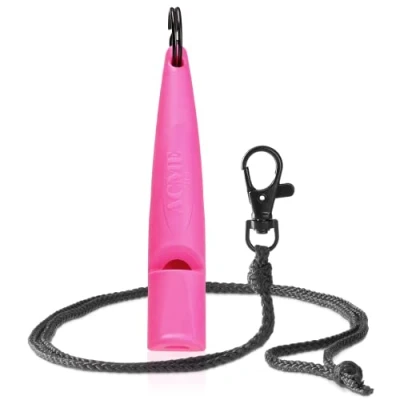 Abbildung von ACME Hundepfeife No. 211,5 (Update 2023) mit GRATIS Pfeifenband in matt schwarz Alpha Ideal für den Rückruf Große Reichweite Frequenzstandardisiert (DG Pink)