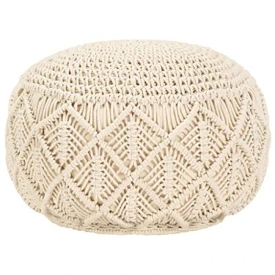 Abbildung von Makramee Sitzpuff Handgefertigt 45 x 30 cm Baumwolle