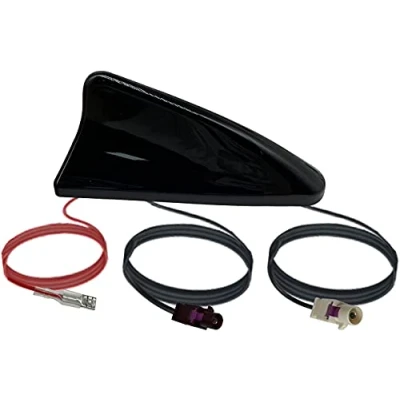 Abbildung von Vecys DAB + Auto Antenne Haifischflosse FM/AM Radio Signal Booster Fakra F zu B Anschluss Autodach Digital Stereo 5m RG174 Kabel für Fahrzeug