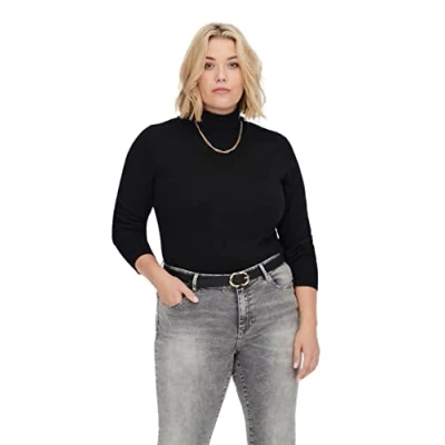 Abbildung von ONLY Carmakoma Curvy Rollkragen Strickpullover, Damen, Größe: S 42/44, Black