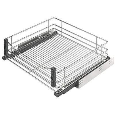 Abbildung von GedoTec Unterschrank Frontauszug Schrankauszug mit Gitterkorb Vollauszug Soft Closing Dämpfung Küchen Auszug für Korpusbreite: 600 mm Tragkraft: 30 kg 1 Garnitur Gitter Auszugsboden