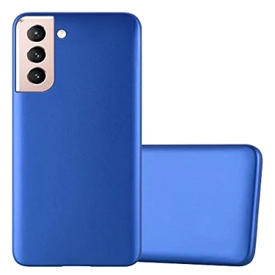 Abbildung von Cadorabo Hülle kompatibel mit Samsung Galaxy S21 5G Schutzhülle TPU Silikon Case Metallic Design Slim Kratzfest Weiche Gummi Rundumschutz für in Blau