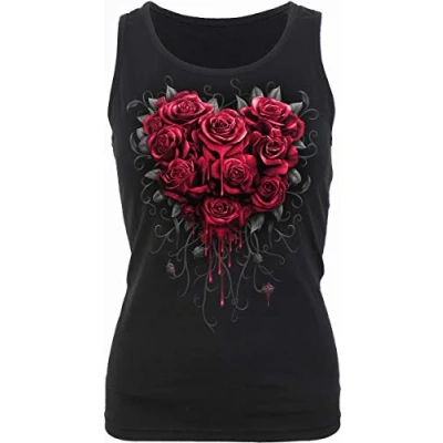 Abbildung von Spiral Bleeding Heart Frauen Top schwarz S 95% Baumwolle, 5% Elasthan Everyday Goth, Gothic, Rockwear