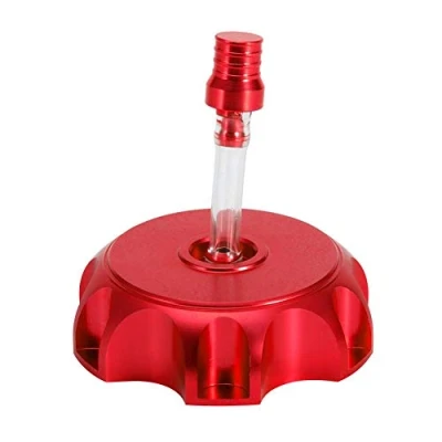 Abbildung von Suuonee Tankdeckel, Motorrad CNC Aluminium Tankdeckel mit Entlüftungsöffnung[rot]
