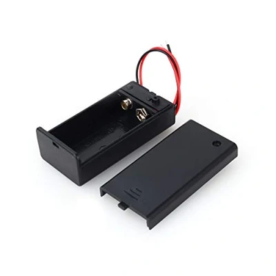 Abbildung von 9V Batteriehalter, Volt Batteriehalter Box DC Gehäuse mit Kabel und Schalter, PP3 Batteriegehäuse für elektronische Anwendungen kleine Hobbyprojekte