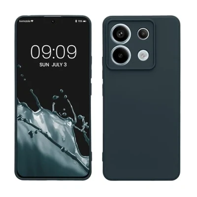 Abbildung von kwmobile Slim Case kompatibel mit Xiaomi Redmi Note 13 Pro 5G / Poco X6 Hülle Handyhülle aus Silikon in Dunkler Schiefer