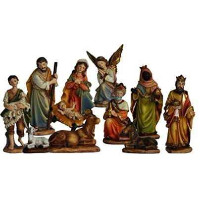 Abbildung von Krippenfiguren Markus Krippe, 11tlg. geeignet für 7cm Figuren, handbemalen