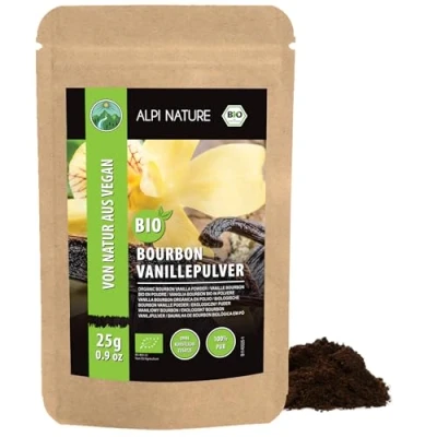 Abbildung von Bio Bourbon Vanille (25g), gemahlene Vanille, aus Schoten kontrolliert biologischem Anbau, 100% rein und naturbelassen