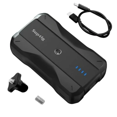 Abbildung von Suptig Tragbares Ladegerät 9000mAh Akku Pack Power Bank kompatibel für Gopro, Canon, Nikon, DJI Osmo, Insta 360, Akaso More Kamera, Telefon usw.