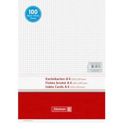 Abbildung von BRUNNEN Karteikarten, A4 quer, kariert