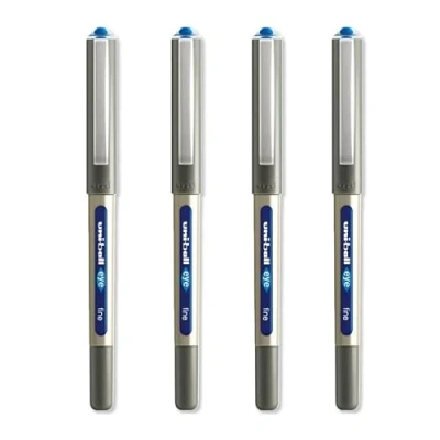 Abbildung von uni ball Eye UB 157 Tintenroller, 0,7 mm Spitze, blaue Tinte, 4 Stück