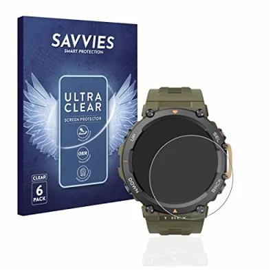 Abbildung von Savvies 6 Stück Schutzfolie für Huami Amazfit T Rex 2 Displayschutz Folie Ultra Transparent