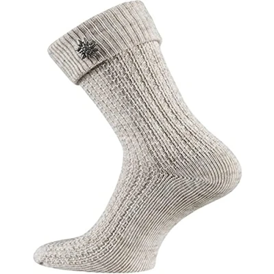 Abbildung von TippTexx 24 Trachtensocken 2 Paar mit abnehmbaren Edelweiß Pin