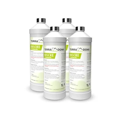 Abbildung von TerraDomi Rusche Steindusche, 4 x 1Liter, Steinreiniger für bis zu 1600 m², Reinigungsmittel saubere Wege &amp; Plätze, Wegerein, biologisch abbaubar