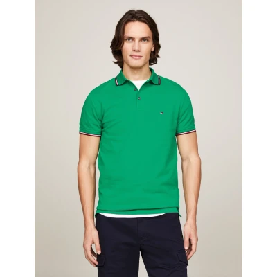 Abbildung von Tommy Hilfiger Tipped SLIM Poloshirt, Herren, Größe: XXL, Olympic green