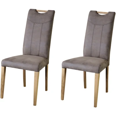 Abbildung von Home affaire Esszimmerstuhl &quot;Roberta Polsterstuhl, Gestell Eiche massiv&quot;, (Set), 2 St., Luxus Microfaser, Bezug aus strapazierfähiger Microfaser