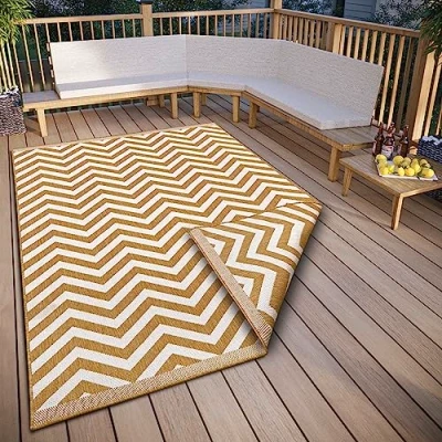 Abbildung von NORTHRUGS Teppich &quot;Palma Wendeteppich&quot;, rechteckig, In &amp; Outdoor, Wetterfest, Balkon, Garten, Wohnzimmer, Wasserfest
