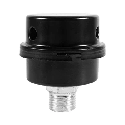 Abbildung von Druckluft Schalldämpfer Filter, 1/2&quot; Gewindeanschluss Kompressor Schalldämpfer, Schwarz Metall Ansaugfilter, Luftfilter 1/2 Zoll