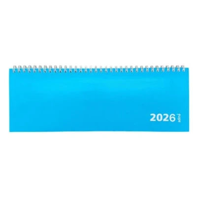 Abbildung von 2026 Adina Tischquerkalender 1W/2S Kartondeckel Schreibtischkalender Tischkalender 30x10cm türkis