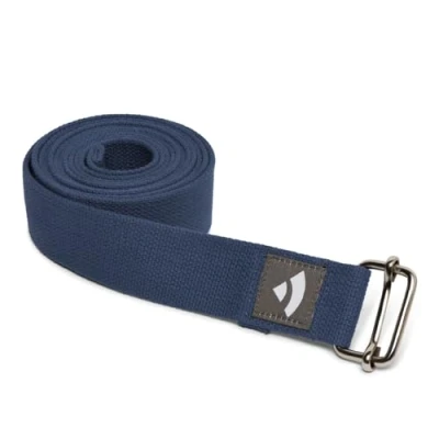 Abbildung von bodhi Yogamatte Yogagurt mit Schiebeschnalle ASANA BELT 2,5m, Metall dunkelblau