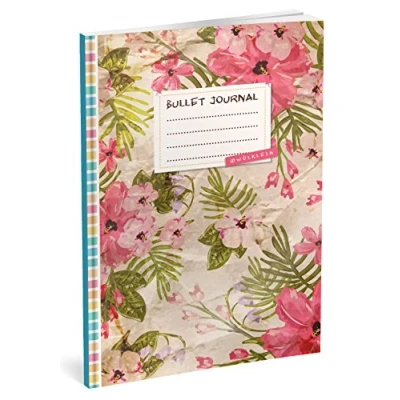 Abbildung von Bullet Journal: Punktraster Notizbuch (Ca. A5) + 100 Seiten Vintage Softcover TOP Motiv: Flower Dotted Grid Notebook, Kaligrafie Papier, Punktpapier +++ Jetzt mit Register