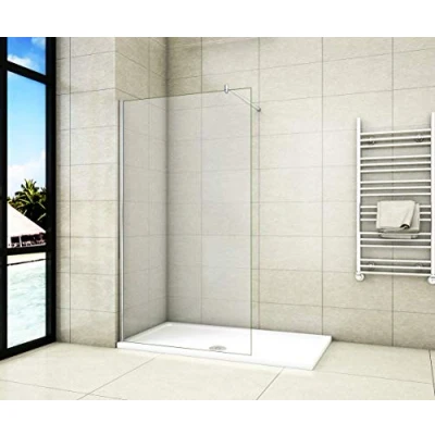 Abbildung von Aica Sanitär Duschwand Walk In Dusche 120cm Duschabtrennung 8mm NANO Glas Duschtrennwand 200cm Höhe