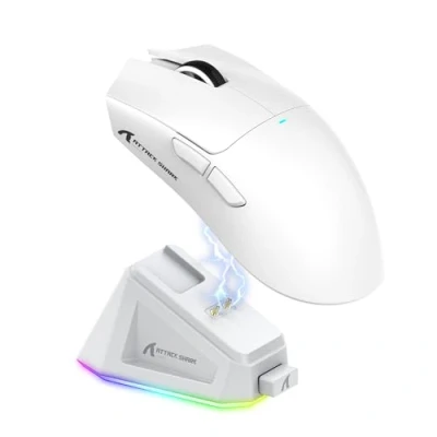 Abbildung von ATTACK SHARK X11 Gaming Mouse mit Magnetic Charging Dock, PixArt PAW3311 Sensor, BT/2.4G Wireless/Wired Mouse, 22000 DPI, Office Mice Gamer for Win11/Xbox/PS/Mac (White)