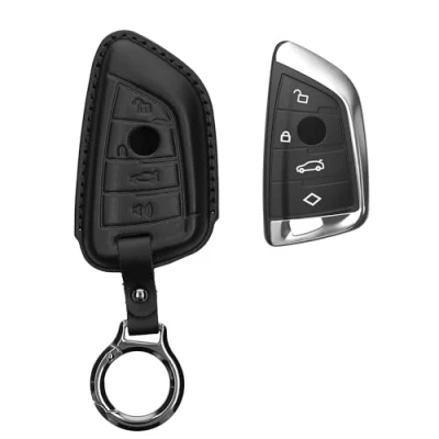 Abbildung von kwmobile Schlüsseltasche Hülle für BMW 3 Tasten Smart Key Autoschlüssel (1 tlg), Premium Leder Schlüssel Tasche