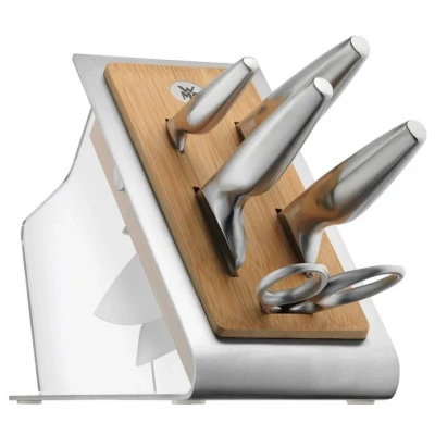 Abbildung von WMF Messerblock Chef&#039;s Edition (6tlg), Schere, Bambus Block, Kunststoff Performance Cut
