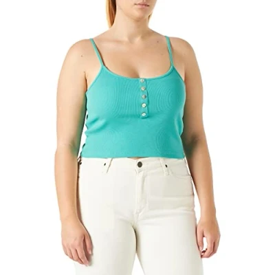 Abbildung von ONLY Damen Onlnessa S/L Short Button JRS Top, Marine Green, L