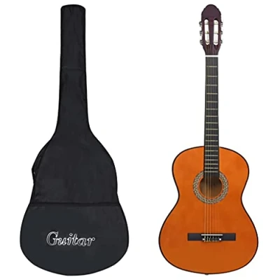 Abbildung von vidaXL Klassikgitarre für Anfänger mit Tasche Gitarre Gitarrentasche Gitarrenhülle Anfängergitarre Saiteninstrument Musikinstrument 4/4 39&quot;