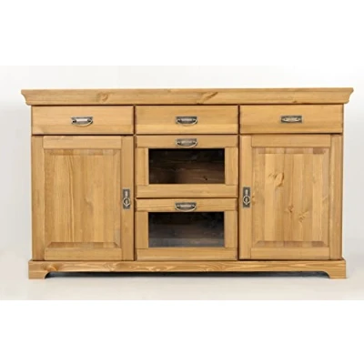 Abbildung von clever moebel Sideboard, Kommode aus Kiefernholz gelaugt, Küchen Schrank, Anrichte, Sideboard