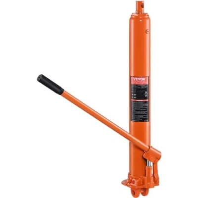 Abbildung von VEVOR Hydraulischer Langer Ram Wagenheber, 8 t Motorhebezylinder mit Einzelkolbenpumpe &amp; Flacher Basis, Auto Flaschenheber für Motorhebebühnen, Garagen /Ladenkrane, Bauernhof usw.