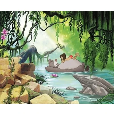 Abbildung von Komar Fototapete &quot;Jungle book swimming with Baloo&quot;, 368x254 cm (Breite x Höhe), inklusive Kleister