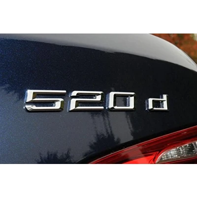 Abbildung von E893 520d Emblem 520 d schriftzug Badge auto aufkleber 3D car Sticker Chrom Abziehbild