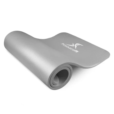 Abbildung von ProsourceFit Extra Thick Yoga and Pilates Mat 1/2&quot; (13mm) 71 inch Long High Density Exercise with Comfort Foam Carrying Strap, Grey