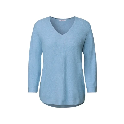 Abbildung von Cecil Vneck Strickpullover, Damen, Größe: Large, Blau