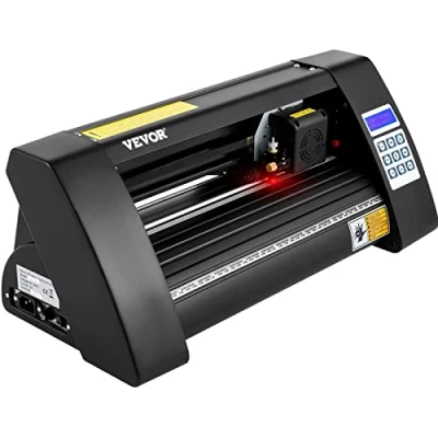 Abbildung von VEVOR Vinyl Schneideplotter 375 mm Folienschneider, Spannung AC 85 264 V, Hobbyplotter Halbautomatisch mit Nachschneidefunktion ±0,004 Zoll / ±0,01 mm, Signcut, COM+USB COM+USB+U DISK, Folienplotter
