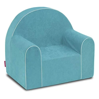 Abbildung von Midi Kindersessel Kinder Babysessel Baby Sessel Sofa Kinderstuhl Stuhl Schaumstoff Umweltfreundlich (Hellblau)