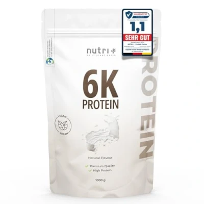 Abbildung von nutri+ 6K Veganes Protein Pulver Natural 1000 g