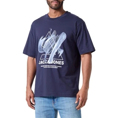 Abbildung von Jack &amp; Jones Jorchristmas Skull SS CREW NECK Tshirt print, Herren, Größe: Medium, Sky captain