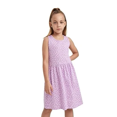 Abbildung von DeFacto Mädchen B0673a8 Casual Dress, Lilac, 6 7 Jahre EU