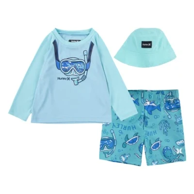 Abbildung von Hurley Jungen Hrlb Scuba 3pc Set Board Shorts, grün (Aurora Green), 3 años