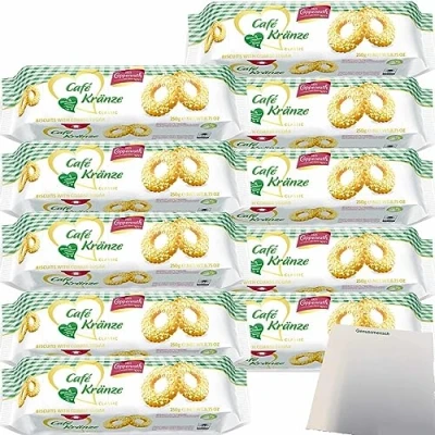 Abbildung von Coppenrath Cafe Kränze Mürbgebäck mit Hagelzucker VPE (10x250g Packung) + usy Block