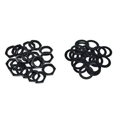 Abbildung von KAISH Northwest Guitars Gitarren Eingangs Ausgang, Buchsenmutter und Unterlegscheibe, für Gitarren, Schwarz, 20 Stück